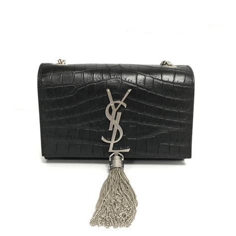 ysl all black purse|ysl black purse with tassel.